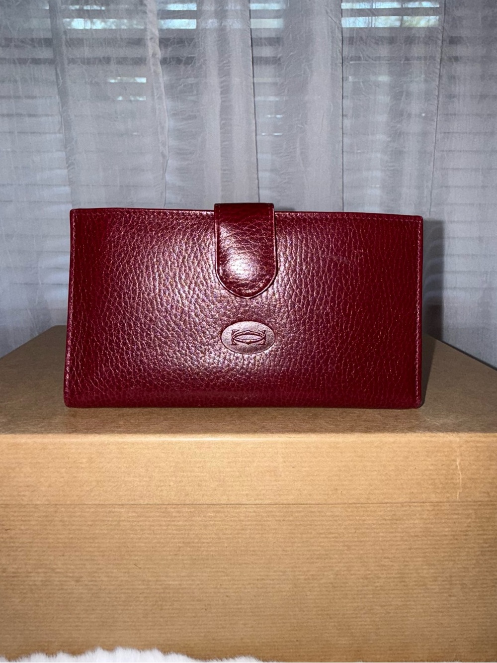 Cartier Women's Leather Wallet in Deep Burgundy